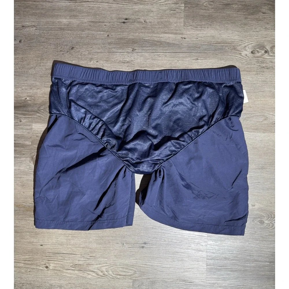 L.L.Bean Swim Trunks Mens XXL Navy Blue Lined Beach Shorts Drawstring Mesh Liner
